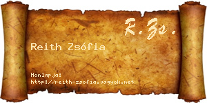 Reith Zsófia névjegykártya